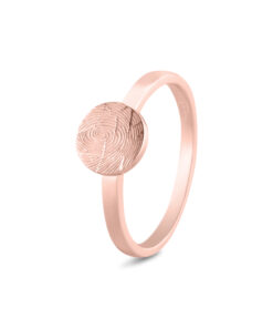 Fingeraftryk smykke ring i rosaguld