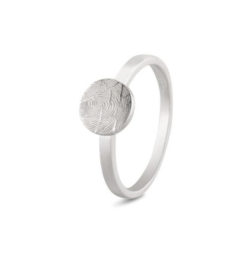 Fingeraftryk smykke ring i sølv