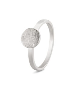 Fingeraftryk smykke ring i hvidguld